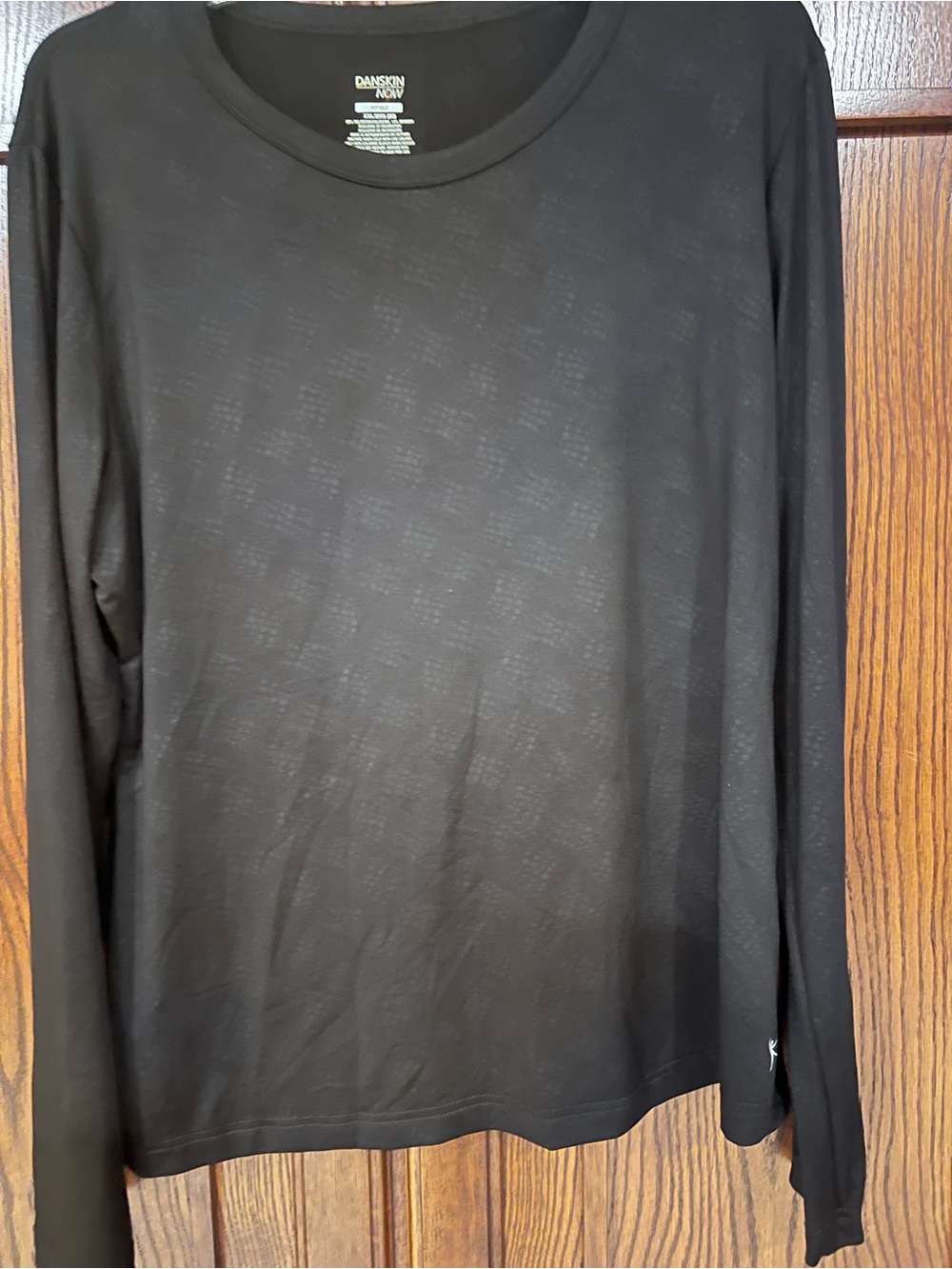 Danskin Now Black Activewear Top Womens XXL 20W 22W Long Sleeve Crew Neck Shirt